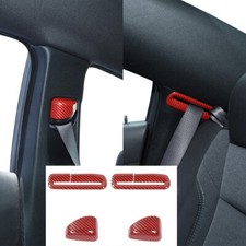 4x Seat Safety Belt Button Decor Cover For Dodge Charger 2011 Red Carbon Fiber 4x Seat Safety Belt Button Decor Cover For Dodge Charger 2011 Red Carbon Fiber