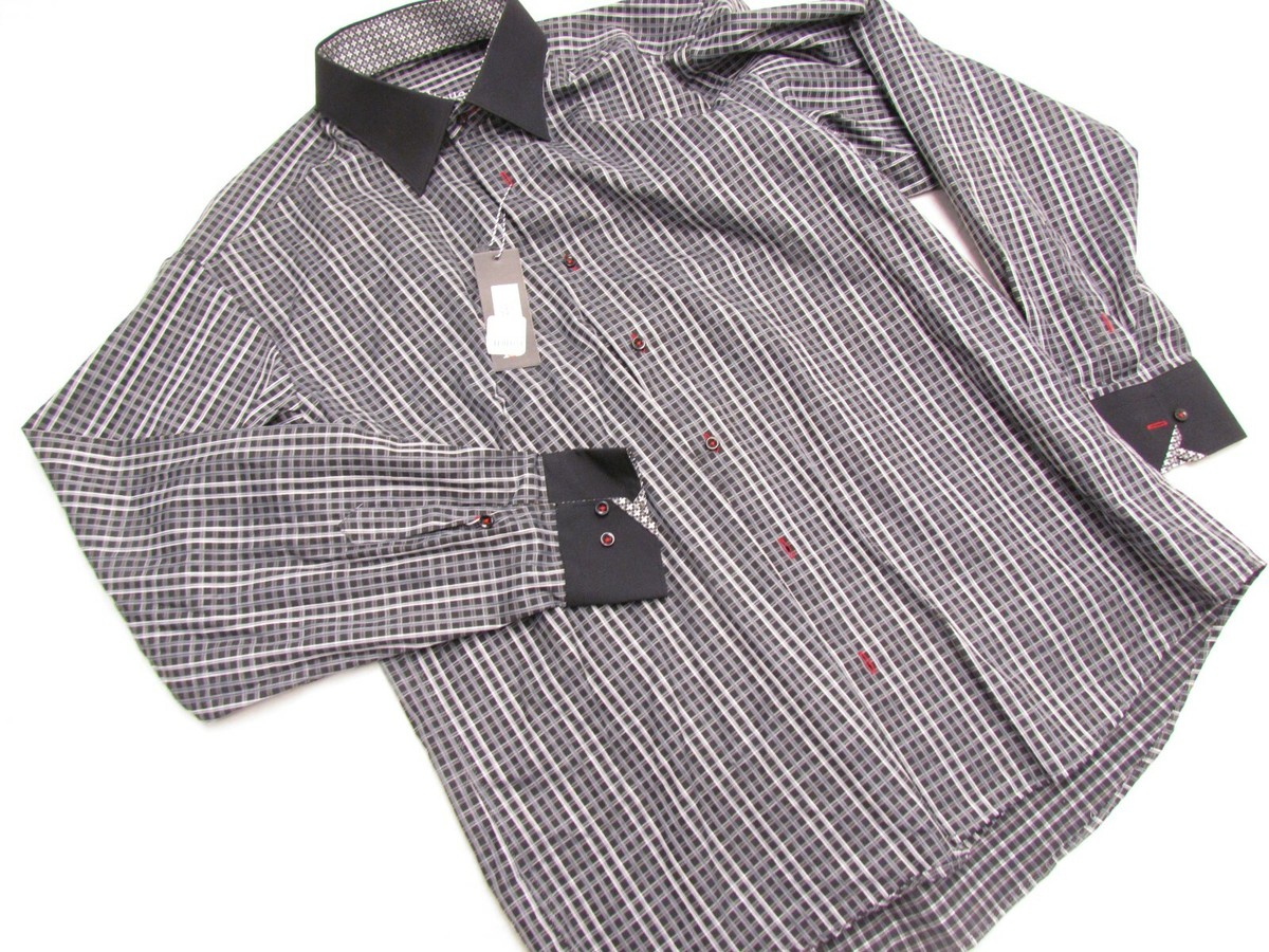 marcello dress shirt MARCELLO SPORT BLACK LONG SLEEVE BUTTO UP DRESS SHIRT SZ M