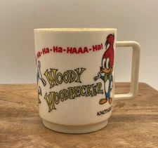 Vintage Woody Woodpecker Plastic Coffee Mug Deka 3 3/4”H READ