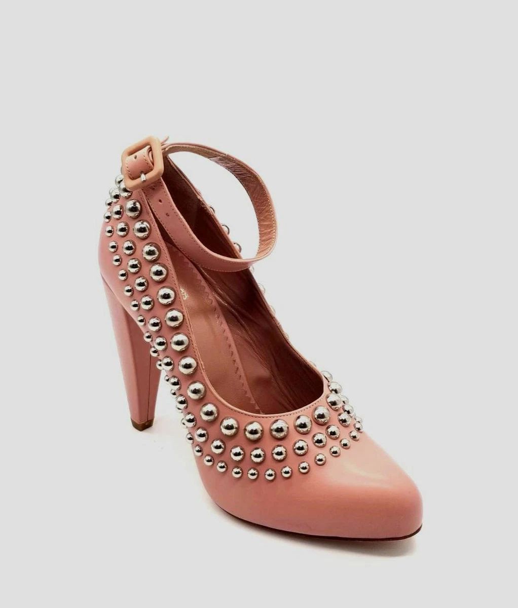 $625 Red Valentino Women Pink Leather Pumps Heels Sandals Shoes ...