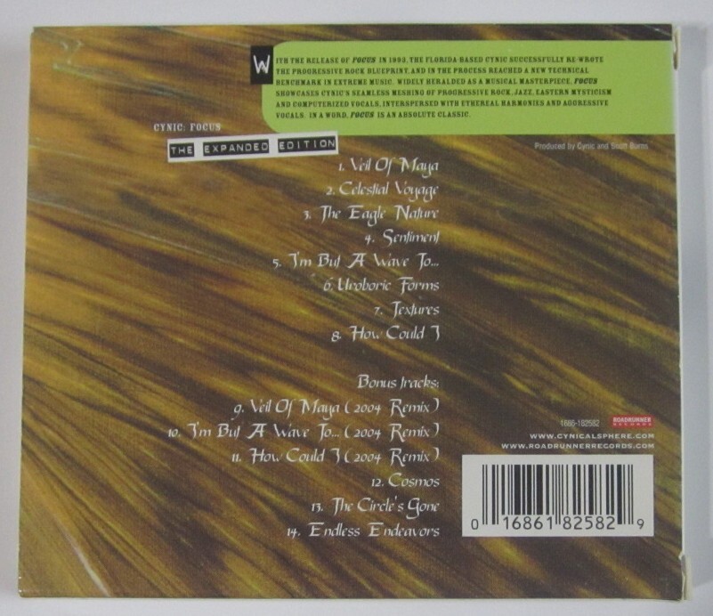 Cynic – Focus CD USED Roadrunner Records Slipcase | eBay