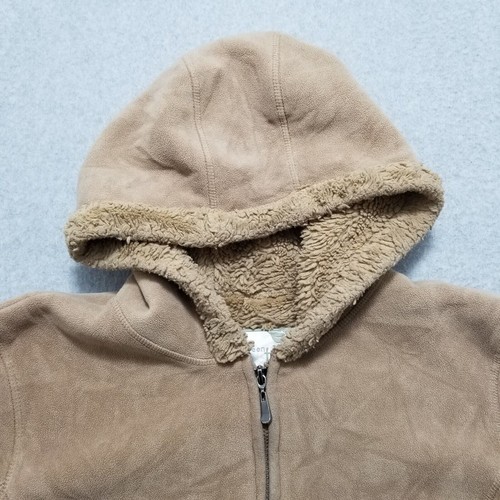 Green Tea Jacket Womens XXL Brown Pockets Full Zip Hooded Sherpa - Picture 7 of 12