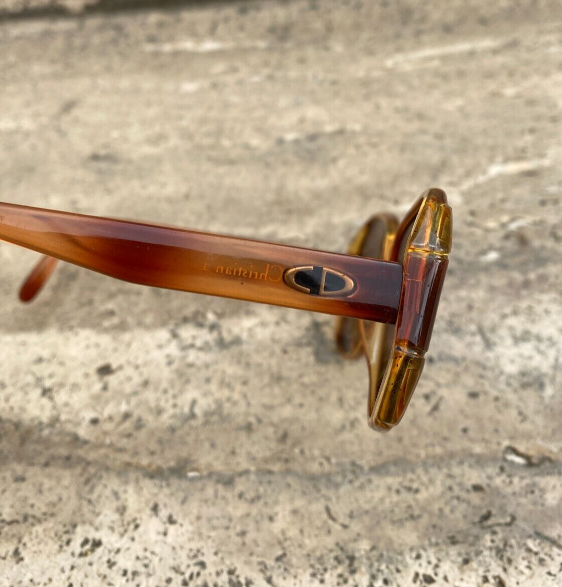 Ultra Rare CHRISTIAN DIOR CD Logo Amber Frame Retro