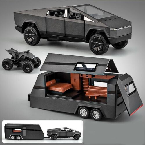 1:32 Tesla Cybertruck Trailer Car Alloy Diecast Toy Vehicle Toy Kid Car Model - Picture 22 of 26
