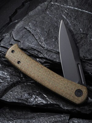 CIVC21025B3 CIVIVI Cetos Coarse Green 14C28N Black Stonewash Blade Micarta Handl