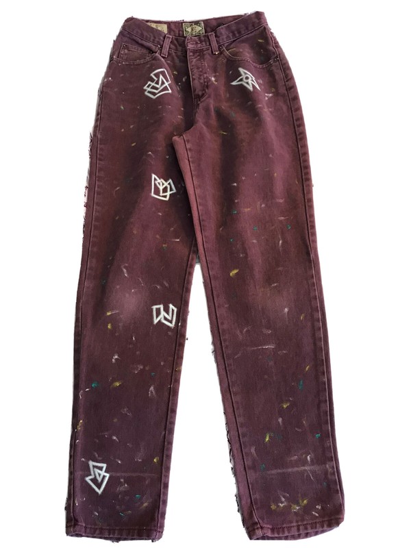 Absodeitly Custom Size 9/10 EXP Jeans No. 4 Womens UK 12 Red Skinny Jeans (L1)