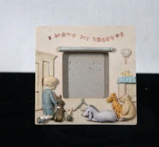 ADORABLE CLASSIC POOH "I HAVE MY FRIENDS" MINI PICTURE FRAME 3 1/4" SQUARE NEW