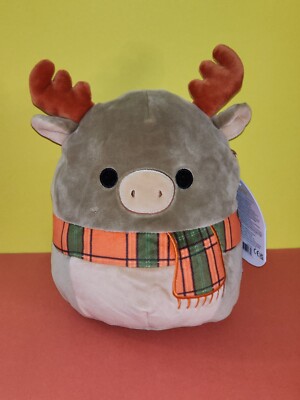 Squishmallows Harvest Squad Patterson the Moose With Autumn Fall Scarf 7
