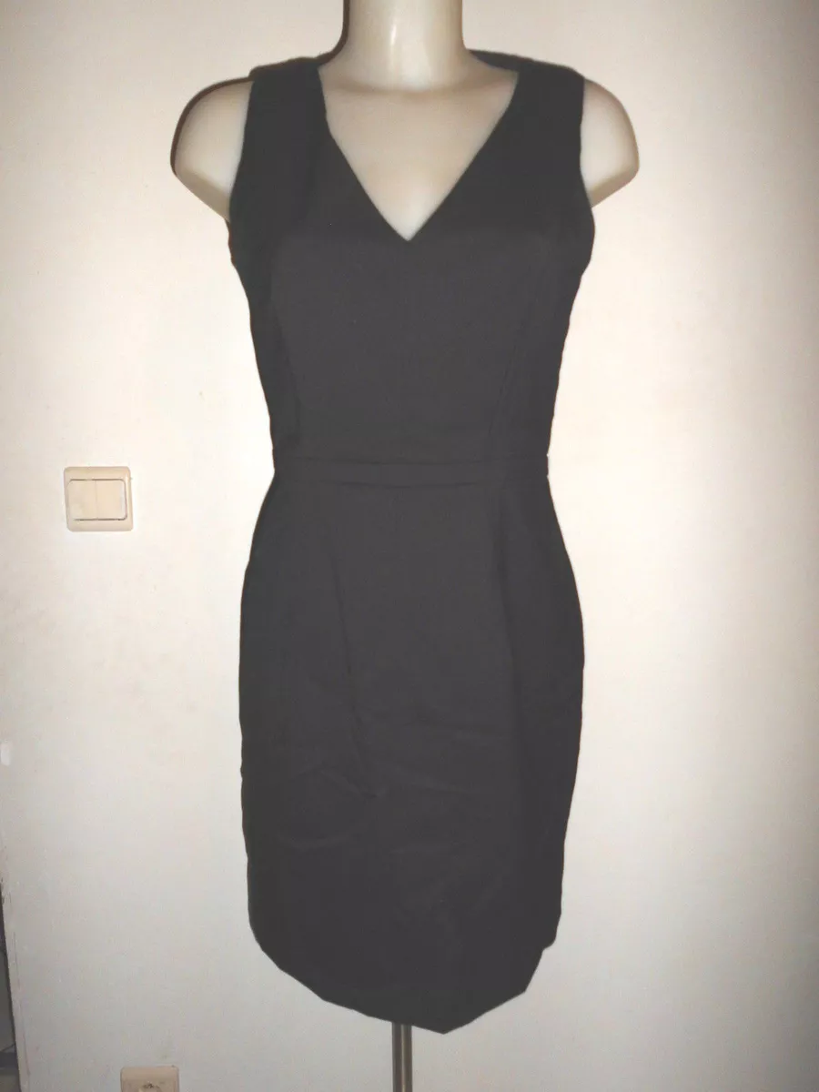 BELLE ROBE DE SOIREE DOUBLEE MANGO SUIT SANS MANCHE NOIR ZIP AU