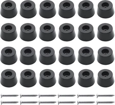 24 Pcs Round Rubber Feet Bumpers Non Slip Cutting Board Feet with Screws