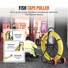 8mm Fish Tape Fiberglass Wire Cable Running Rod Duct Rodder Fishtape Puller US