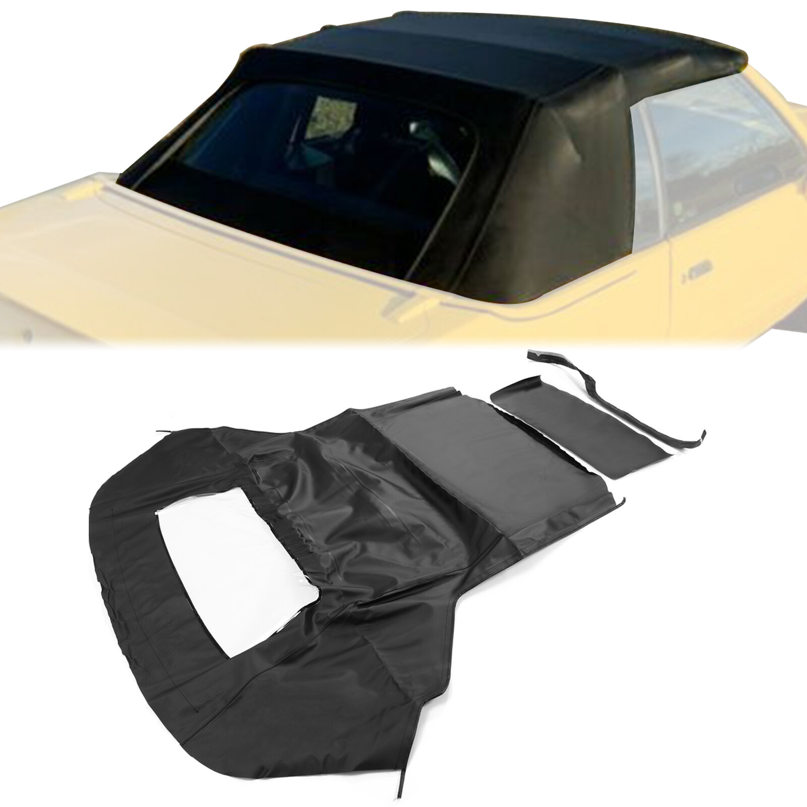 Черный мягкий верх с пластиковым окошком ДЛЯ Ford Mustang Convertible 2DR 1983-90 1993 годов выпуска