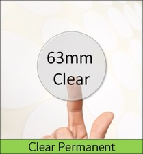 A4 Laser Klar Poly Platten | 63mm Rund Kreis Etiketten | Polylaser Synthetik PERM