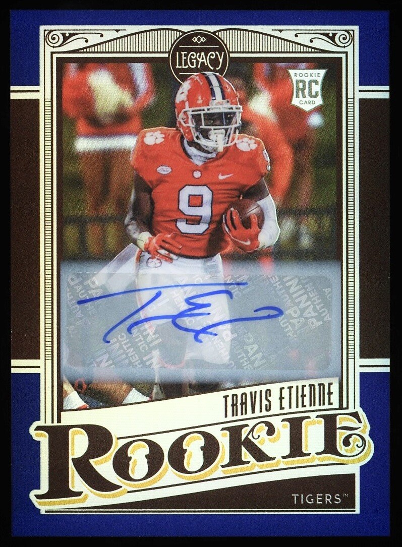 2021 Panini Legacy Travis Etienne Rookie Auto Blue Clemson Tigers 29/35 #164