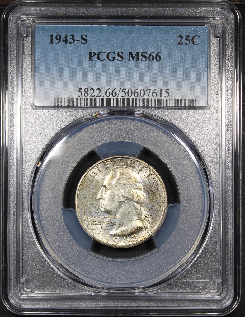 1943年　D アメリカ　10セント　PCGS MS66FB 1943年 D アメリカ 10セント PCGS MS66FB 1943-D 10C, FB