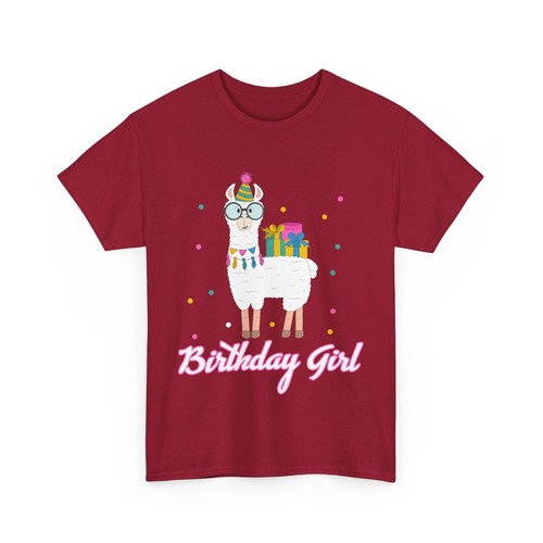 Llama Birthday T-Shirt, Llama Animals Lovers Women Girls Cute Shirt - Picture 10 of 10