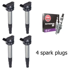 Ignition Coil & NGK Ruthenium Spark Plug For 2010-12 Toyota Prius Lexus UF596