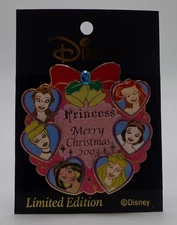 Disney M&P Christmas 2003 ALL Princess 3D Sparkle Stone Pin LE