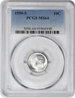 1950-S Roosevelt Silver Dime MS64 PCGS