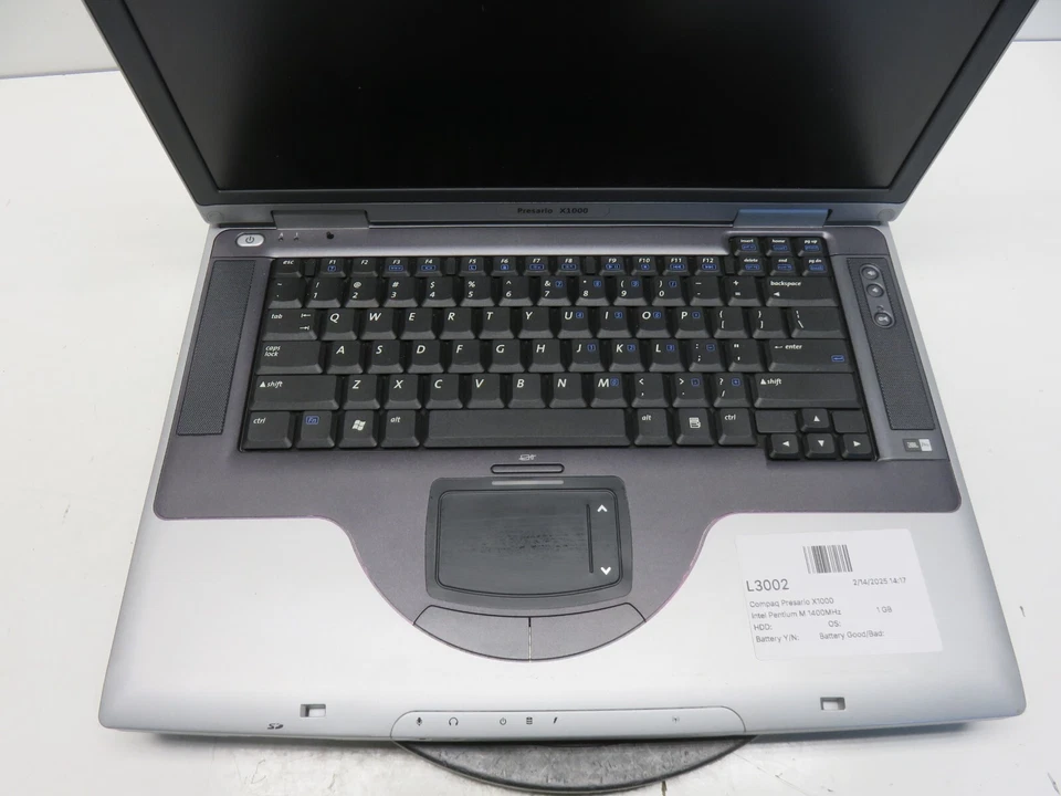 Compaq Presario X1000 Intel Pentium M 1400 MHz 1 GB SIN DISCO DURO sin batería Foto 3 de 4