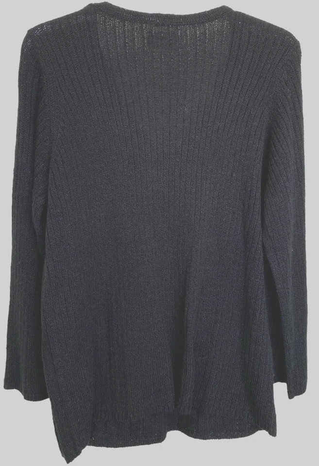 Avenue Sweater Collection Mujer Negro Acanalado Cuello en V Suéter Talla 22/24 Cápsula Foto 2 de 4