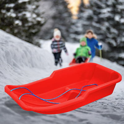 KINDER SCHWERLAST SCHNEESCHLITTEN RODELSCHLITTEN SPASSSPIELZEUG KUNSTSTOFF ERWACHSENE SKI ROT