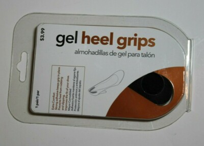 Gel heel grips, extra comfort, suede feel, 2 pairs - 1 black / 1 tan shoe insert
