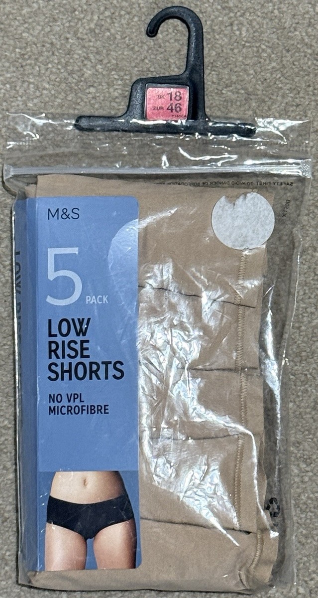 NIP MARKS SPENCER ROSE QUARTZ NO VPL LOW RISE SHORTS PACK