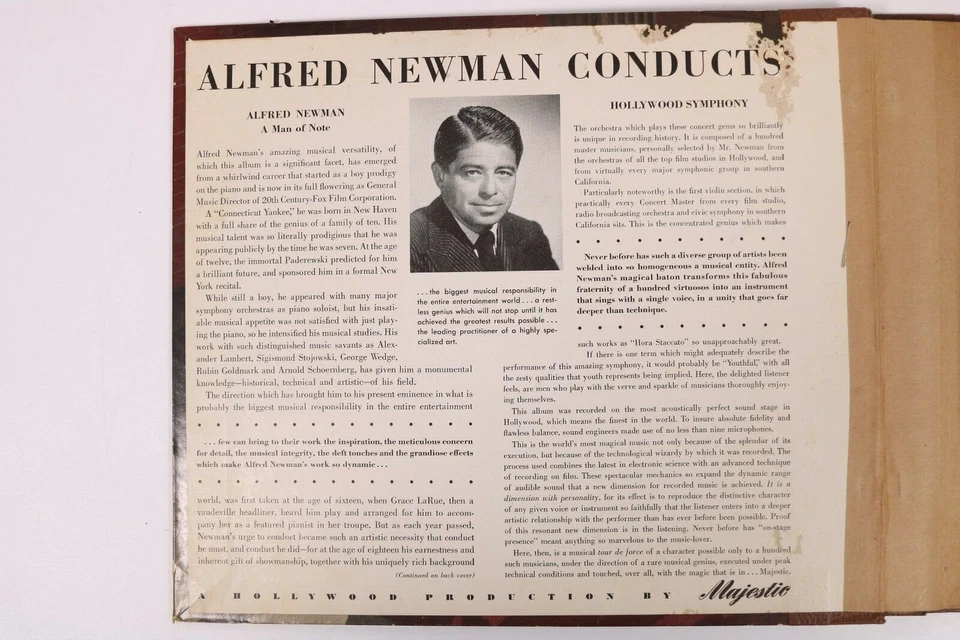 Набор Alfred Newman Conducts Hollywood Symphony Majestic Records 78 об/мин 4 - Изображение 2 из 4