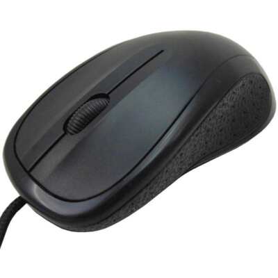 Robuste optische Computer Maus USB schwarz geflochtenes Kabel