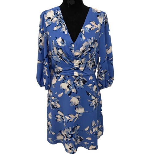 calvin klein v-neck 3/4 sleeve crinkled chiffon floral shift dress Multicolor 0p Women Bachelorette Party Theme Ideas: batch19 Womens Calvin Klein V Fabric:Polyester Knit