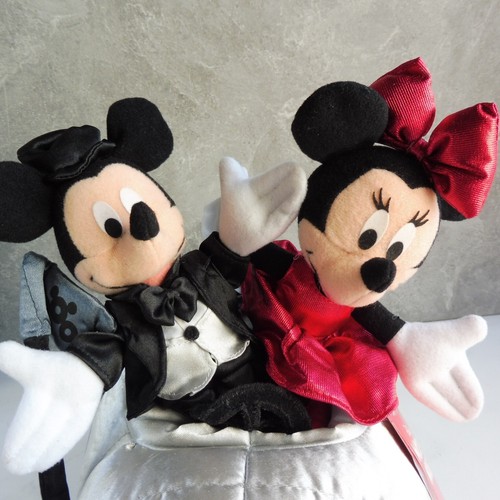 VINTAGE NUOVO 2000 MICKEY MINNIE MILLENNIUM CAR PELUCHE DISNEY APPLAUSE RARO - Foto 10 di 14