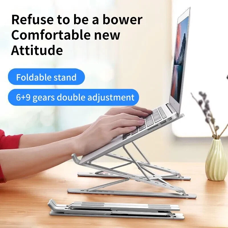 Adjustable Aluminum Laptop Stand For Macbook PC Tablet Foldable Design  