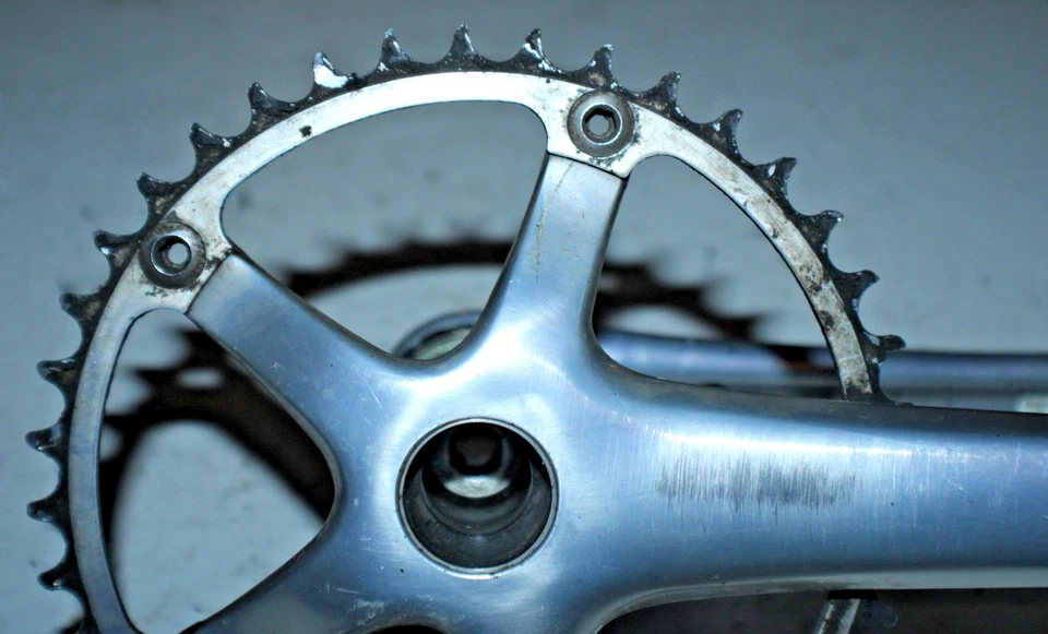 Pedivela dupla 1 peça 175mm 39t 130BCD prata BB 1.370"x24TPI remetente rápido EUA - Imagem 2 de 4