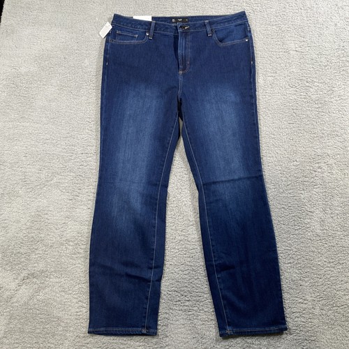 NWT Member's Mark Women's Straight Jeans Size 14 Dark Wash