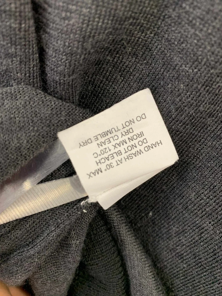 Suéter Paolo Pecora Finezza 16 Tejido XXL Negro Gris Chal Cuello Pullover #Z9 Foto 4 de 4