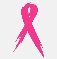 2 Pack Pink Ribbon Breast Cancer Awareness Decal Stickers Support 3"x5" Fuchsia