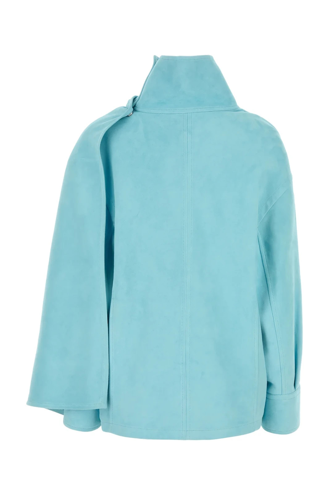 BOTTEGA VENETA Light Blue Leather Blouse New & Authentic image 2