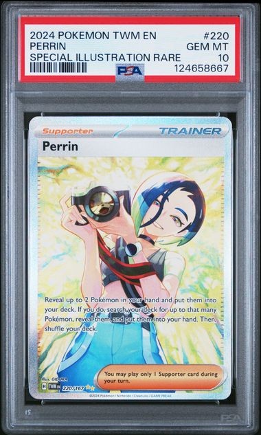 2024 POKEMON TWM EN-TWILIGHT MASQUERADE #220 PERRIN PSA 10