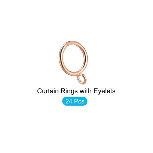 Curtain Rings,1.1" 24Pcs, Metal Drapery Hanging Ring with Eyelets, Gold Tone - Bild 5 von 5