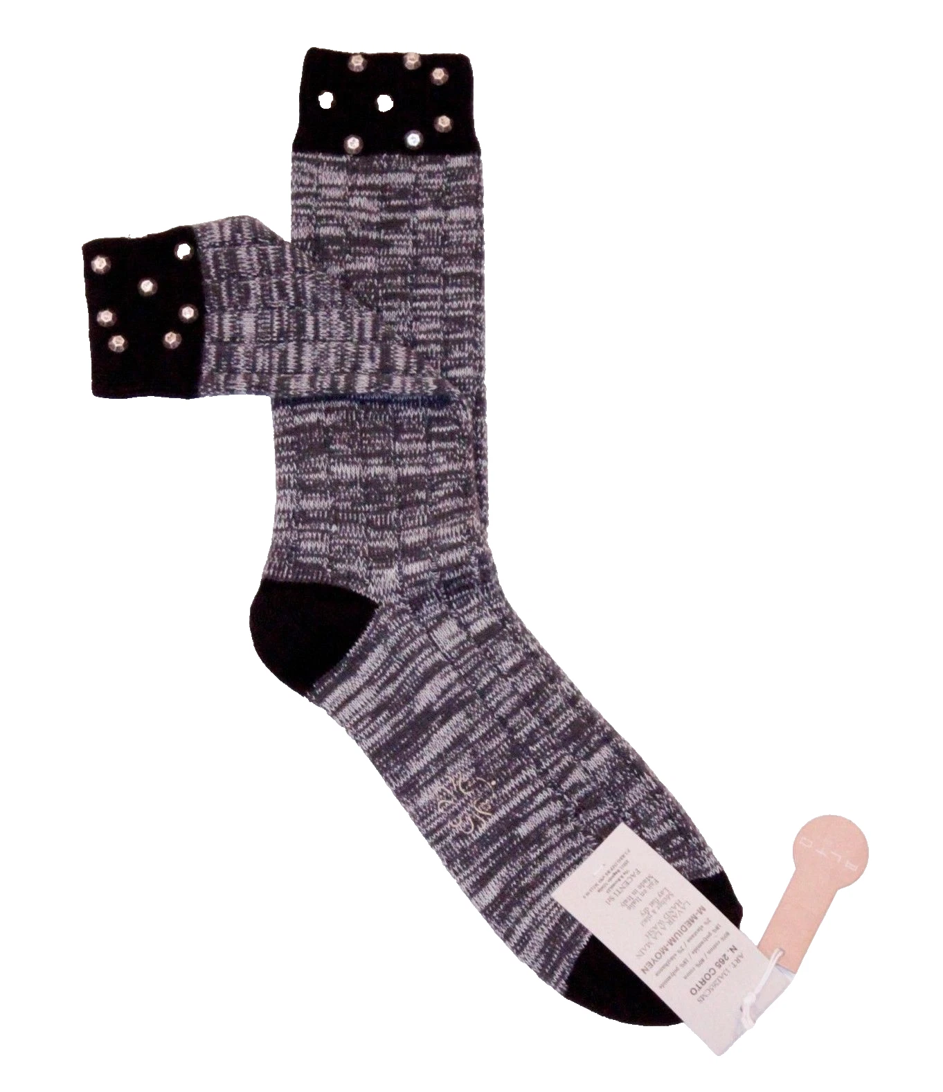 ALTO MILANO Dress Socks STUDDED Style COTTON Blend
