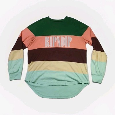 RIPNDIP Chromatic Langarm T-Shirt Sweatshirt bunt gestreift Large