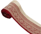Sushila Vintage Red Saree Border Indian Craft Sewing Trim Woven Lace Ribbon