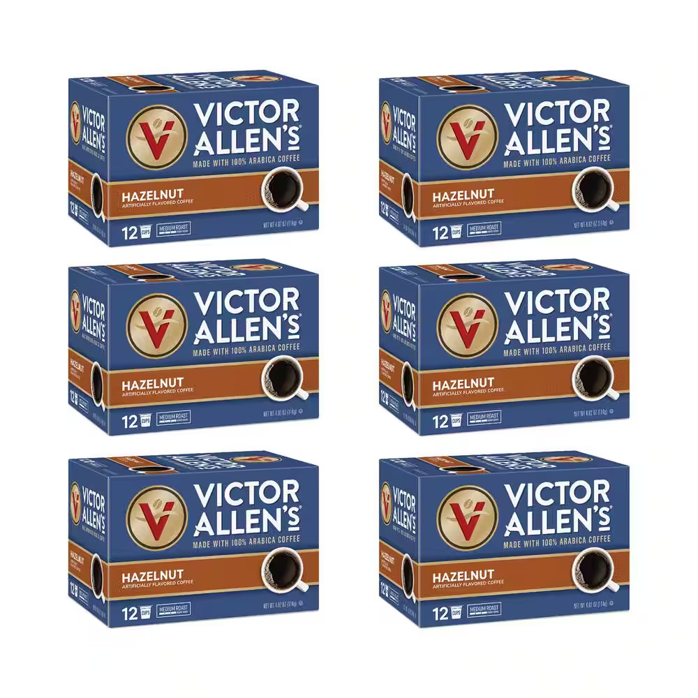Victor Allen'S Coffee Hazelnut Flavored, Medium Roast, 72 Count, Single Serve Co
