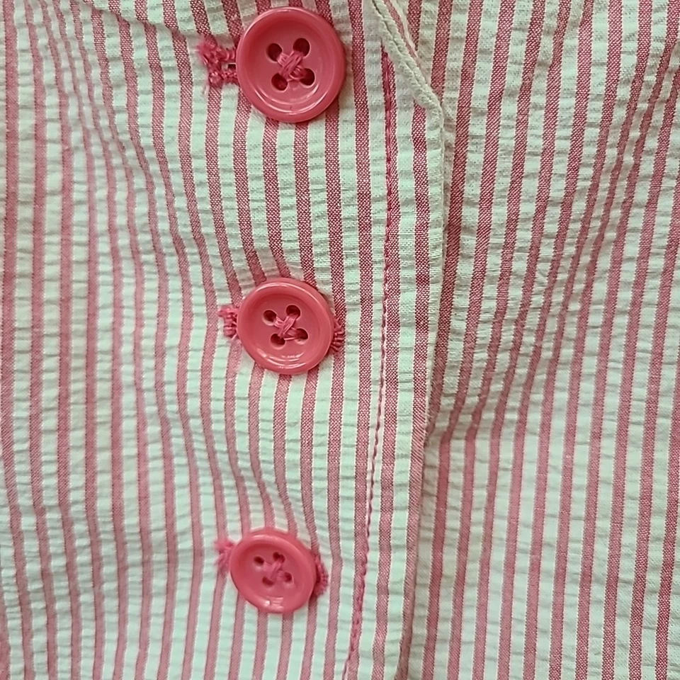 Gymboree Girls Jacket Size S (5-6) 100%Cotton Pink White Pinstriped - Image 3 of 4