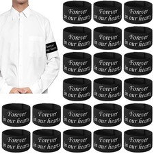 25 PCS Black Elastic Adjustable Funeral Mourning Arm Band for Memorial Event