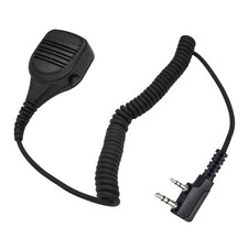 Walkie Talkie 2 Pin Shoulder Mic Black Lapel Microphone Remote Speaker for Re...