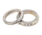 2 Vintage Silver Rings Early to Mid 1900s Size L & M Marked 'Silver' - EB