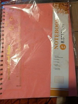 Spiral Notebook Journal 8.5  x 11 , A4 Large Pink Work School Note Business