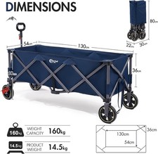 Portal 400L Festival Trolley on Wheels XXL Extended with Brakes Camping Trolley